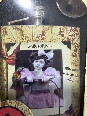 Erin Smith Art “Walk Softly…” 7 oz. Flask — NIB